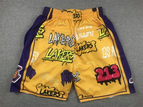 NBA Lakers just don shorts Graffiti